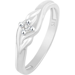 Sukai Jewels Wavy Pattern Rhodium Plated Alloy & Brass Cubic Zirconia Finger Ring for Women & Girls [SFR1191R]