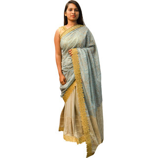 Indians Boutique's Full Net Saree (Blue)