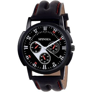 HRV latest NEW bEST chronograph pattern attractive blACK gIFT genuine leather belt watch for Men