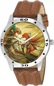 HRV Radha-Krishna God Love Brown Watch