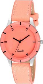 HRV CutGlass Orange Leather Women Watch