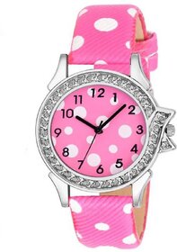 HRV LimitedEdition Pink Leather Strap Attractive Stylish Women Watch