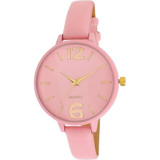                       HRV Formal Collection Pink Leather Strap Slim Look Fast Selling Woman Watch                                              