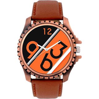 HRV Orange Print Best new look Brown Belt Men Watch