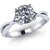 RM Jewellers 92.5 Sterling Silver American Diamond Stylish Solitaire Ring for Women