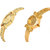 HRV Gold Oval And X Model Women And Gilrs Analog Watch BY HRV