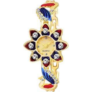 HRV Sunflower Red-Blue Gold Dial analog Watch BY HRV