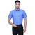 SBCLHS234 -  Men's Royal Blue Linen Cotton Half Sleeve Solid Oxford Business Formal Shirt For Men