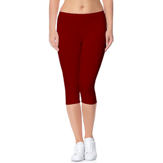 Buy Omikka Active Running Fit Workout Bio Wash 160 GSM Calf Length Capri  (Free Size) Online - Get 50% Off