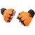 Snipper Leahter and netted half finger Gym  Fitness Gloves (Free Size, Orange)