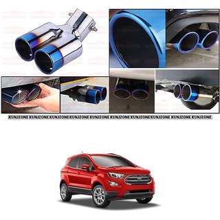 Buy KunjZone New Chrome Stainless Steel Car Rear Dual Exhaust Pipe