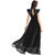 Black Net Style Flared Women Maxi Dress