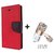 Wallet Flip Cover For Samsung Galaxy S7 Edge  / Samsung S7 Edge  - RED With Dual USB car Charger (CR750ADP)