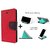 Wallet Flip Cover For  Redmi 4A / REDMI 4A   - RED With Multi-Angle Pyramids Shape Phone Holder