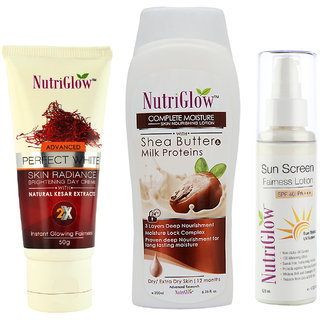 Set of 1 Sheabutter moisture + 1 Perfect white skin radiance day cream + 1 Sunscreen fairness lotion