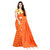 Women's Orange Sana Silk Embroidery Saree With Bangalore Silk Embroidery Un-Stitched Blouse Piece