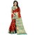 janvi sales women's designer red banarasi silk saree with blouse piece(GULTI MOR RED)