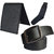Sunshopping mens black leatherite needle pin point buckle belt combo with black socks and black wallet (Pack of three)