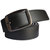 Sunshopping mens black leatherite needle pin point buckle belt combo with black socks and brown wallet (Pack of three)