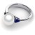 RM Jewellers 92.5 Sterling Silver American Diamond Glorious Pearl Ring for Women