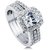 RM Jewellers 92.5 Sterling Silver American Diamond Brilliant Princess Ring for Women