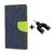 Flip Case for Lenovo A6000    ( BLUE ) With 3.5mm Stereo Male to Mic Audio Splitter