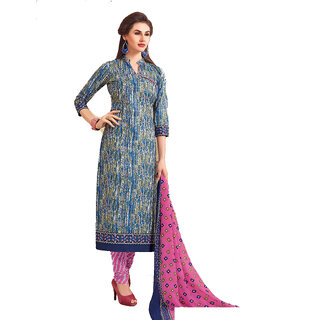 Pankhudi Creations Multicoloured Cotton Dress Material