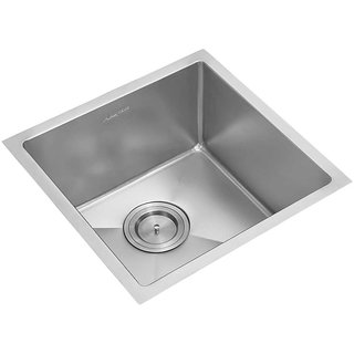 Anupam Stainless Steel Sink Ps747cb 355x305x200mm 14x12x8inch Single Square Bowl 304 Grade Satin Finish