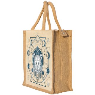 Nisol Technical Bear Classic Printed Lunch Bag | Tote | Hand Bag | Travel Bag | Gift Bag | Jute Bag