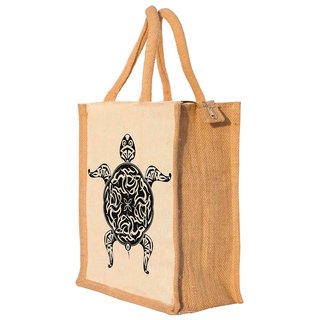 Nisol Artistic Turtle Classic Printed Lunch Bag | Tote | Hand Bag | Travel Bag | Gift Bag | Jute Bag