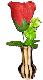 Valentine Special Red Rose Artificial Flower with Pot / Flower Vase Best Valentine's Gift for Christmas Home Decor