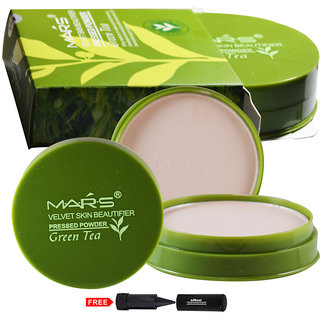 Mars Green Tea Compact Powder 9500-03 With Free Adbeni Kajal