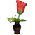 Valentine Special Red Rose Artificial Flower with Pot / Flower Vase Best Valentine's Gift for Christmas Home Decor
