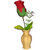 Valentine Special Red Rose Artificial Flower with Pot/Flower Vase Best Valentine's Gift for Christmas Home Decor