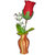 Valentine Special Red Rose Artificial Flower with Pot/Flower Vase Best Valentine's Gift for Christmas Home Decor
