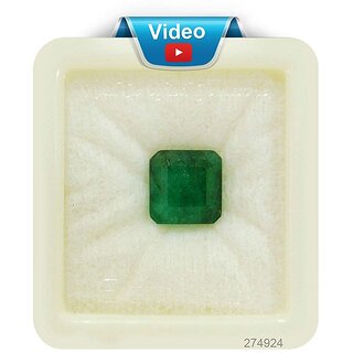 Bhairaw gems 4.00 Carat  Zambian Emerald (Panna Stone) Certified Natural Gemstone AA++