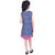 AMMANYA Girls Cotton Printed A-line Knee Length Blue Dress