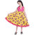 AMMANYA Girls Cotton Printed Flared Knee Length Yellow Dress
