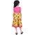 AMMANYA Girls Cotton Printed Flared Knee Length Yellow Dress
