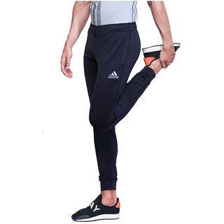 Adidas Navy Polyester Lycra Track Pant 