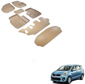 Auto Addict Car 3D Mats Foot mat Beige Color for Maruti Suzuki Ertiga