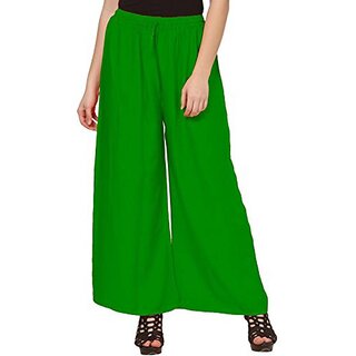                       Free size Causal Green/Leaf palazzo pant or trouser                                              