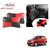 Auto Addict Square Red Black Neck Rest Cushion Pillow Set Of 2 Pcs For Maruti Suzuki Alto 800
