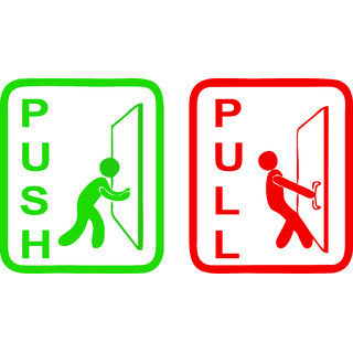 Buy elf Adhesive Push And Pull Sign Stickers ( 15 Cm X 15 Cm) Set of 2 ...