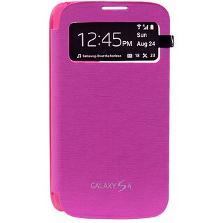                       S-View Caller Id Flip Case Cover For Samsung Galaxy S4 I9500 Pink                                              