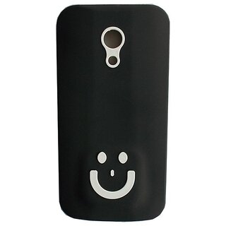 Smiley Designer TPU Silicone Back Case For Motorola Moto G2 Gen 2nd XT1068 black