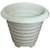 Crete Virgin Plastic White Pot With Plate ( Set Of 3 Pcs )