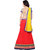 Mira Creation Women'sNet  Valvet FabricRedSemi Stitched Lehenga Choli(Size  Free)