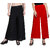 Omikka Women's Stretchy Malia Lycra Wide Leg Palazzo Pants Pack of 2 (Free Size)