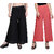 Omikka Women's Stretchy Malia Lycra Wide Leg Palazzo Pants Pack of 2 (Free Size)